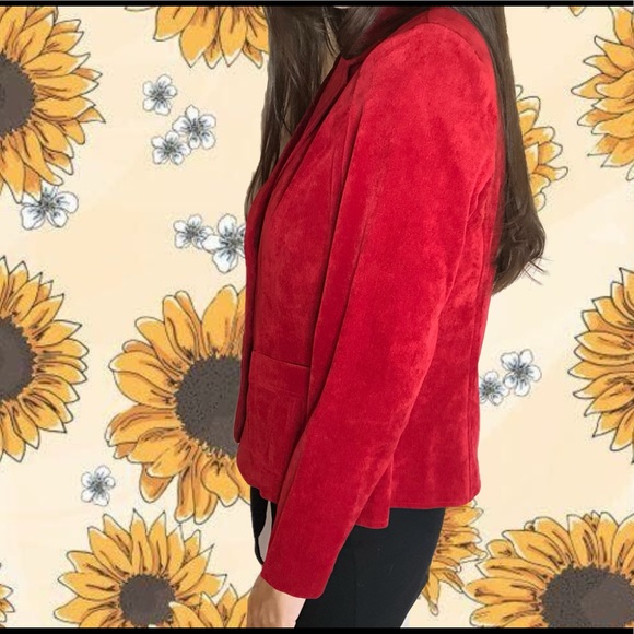 Vintage Kim Rogers Red Blazer w/ Shoulderpads - Picture 3 of 5